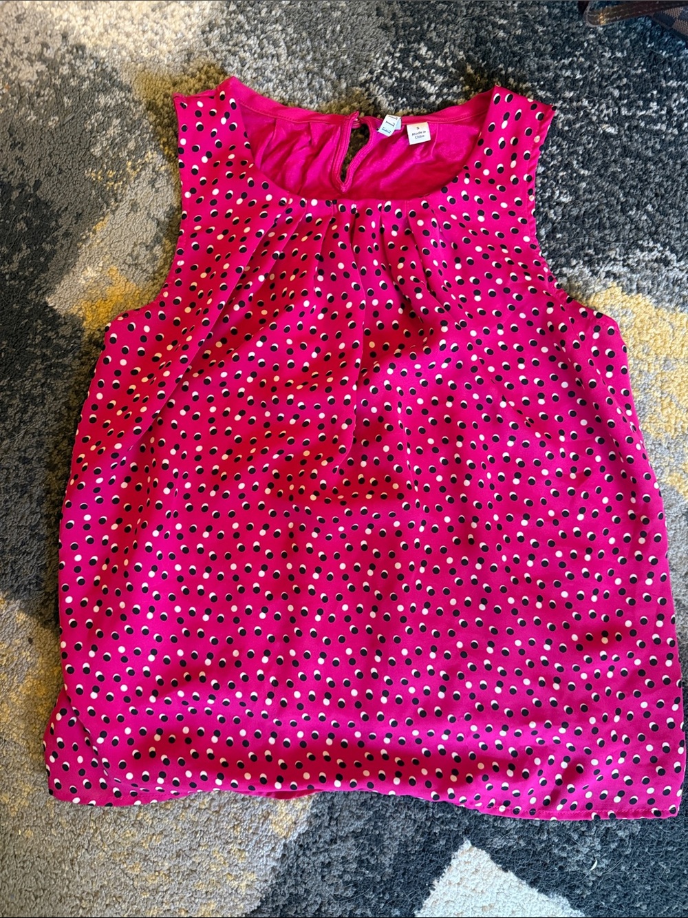 Elle Hot Pink Polka Dot Sleeveless Top